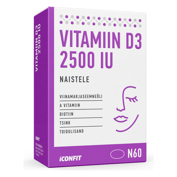 ICONFIT Vitamin D3 für Frauen 2500 IU (60 Kapseln)